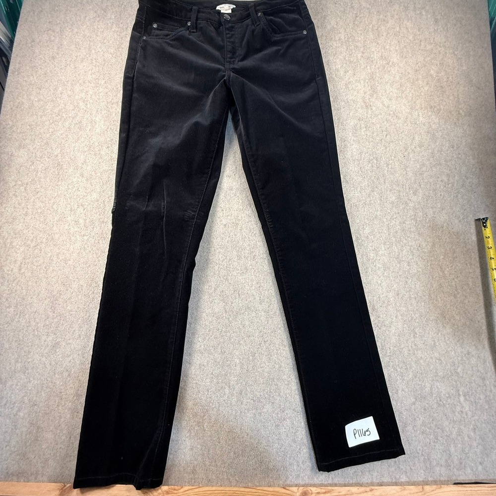 Sundance Black Velvet Straight Leg Pants Womens Size 10 Stretch Cotton Blend
